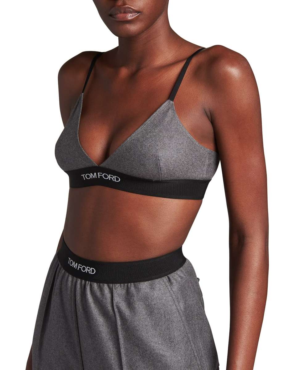 Contrast Logo-Band Bra